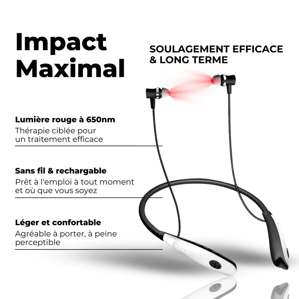 Audivia - Écouteurs anti-acouphènes utilisant la thérapie laser rouge